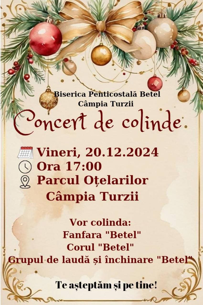 Concert de colinde în Parcul Oţelarilor Câmpia Turzii