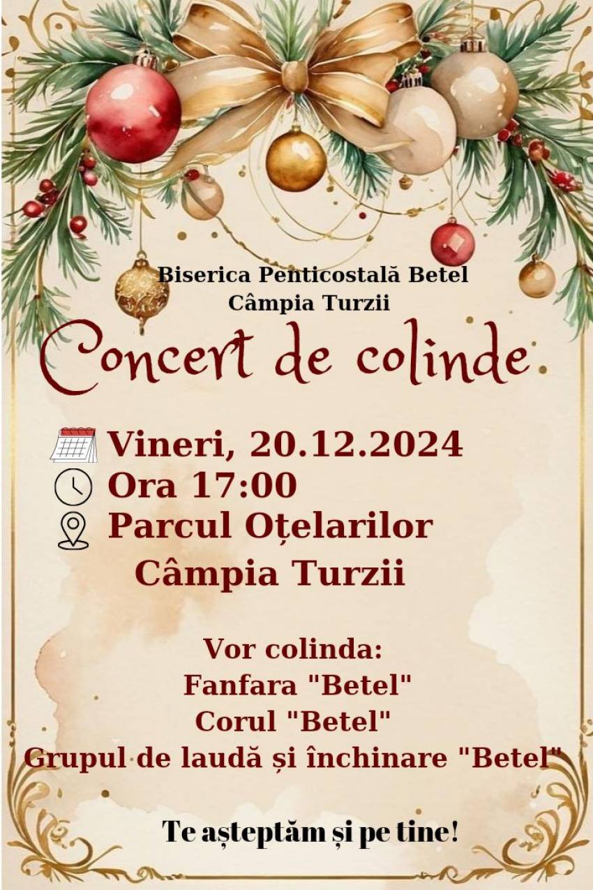 Concert de colinde în Parcul Oţelarilor Câmpia Turzii
